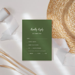 Simple Minimaliste Carte RSVP Choix du menu de la
