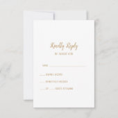Simple Minimaliste|Carte RSVP de mariage or (Devant)