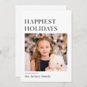 simple minimaliste élégante carte de vacances (Devant / Derrière)