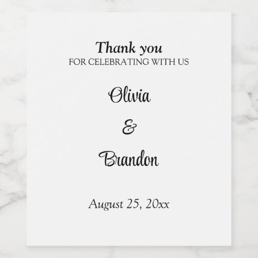 Simple minimaliste Étiquettes de vin Mariage (Étiquettes simples)