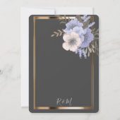 Simple minimaliste Floral, Gold Frame invitation (Dos)