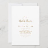 Simple Minimaliste|Gold Bridal Shower Invitation (Devant)