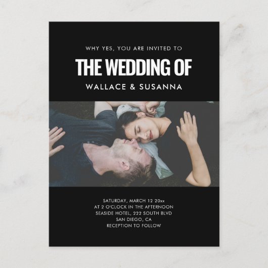 Simple minimaliste invitation photo mariage (Devant)