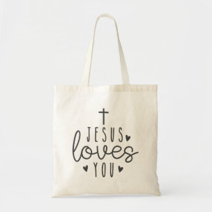Simple minimaliste Jésus vous aime Sac fourre-tout