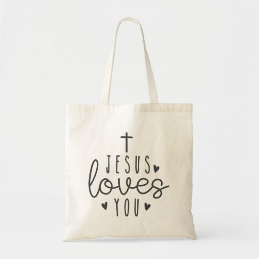 Simple minimaliste Jésus vous aime Sac fourre-tout (Devant)