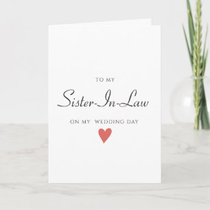 Simple minimaliste Ma belle-soeur, carte Mariage