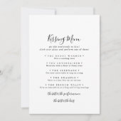 Simple minimaliste Mariage Kissing Menu Carte de j (Devant)