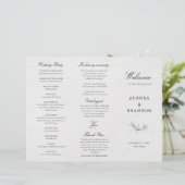 Simple minimaliste moderne programme Mariage Eucal (Debout devant)