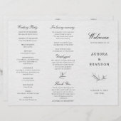 Simple minimaliste moderne programme Mariage Eucal (Devant / Derrière)