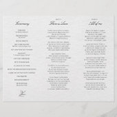 Simple minimaliste moderne programme Mariage Eucal (Dos)