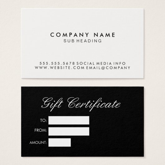 Simple minimaliste noir blanc (Devant & derrière)