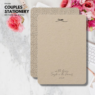 Simple Minimaliste Noir Merci Mariage Couple