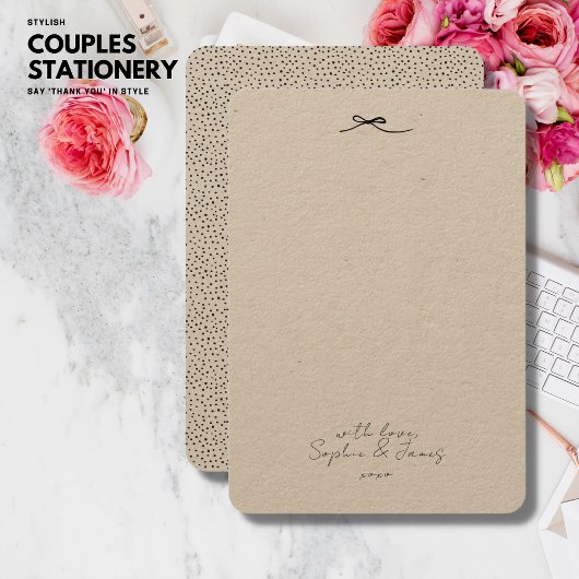 Simple Minimaliste Noir Merci Mariage Couple