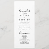 Simple minimaliste programme de mariage espagnol (Devant)