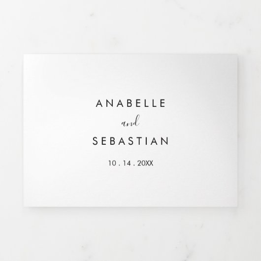 Simple minimaliste triple lettre pliée Invitation (Page de couverture)
