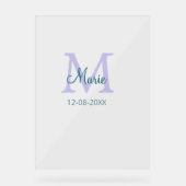 simple minimum ajouter nom monogramme violet vert (Recto)