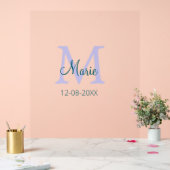 simple minimum ajouter nom monogramme violet vert (Mariage)