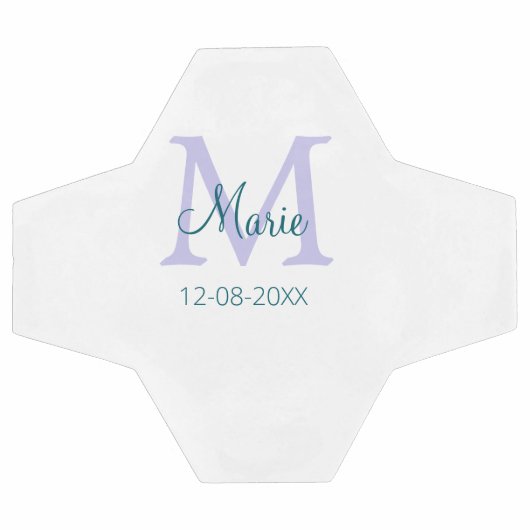 simple minimum ajouter nom monogramme violet vert  (Plat)