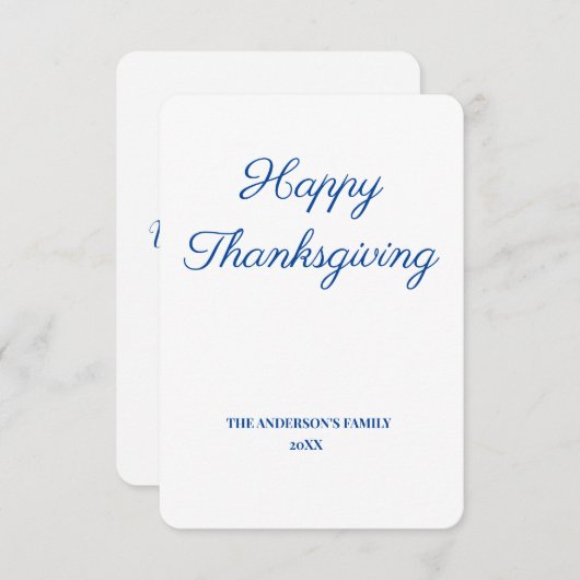 simple minimum ajouter votre carte d'action de grâ (Devant / Derrière)