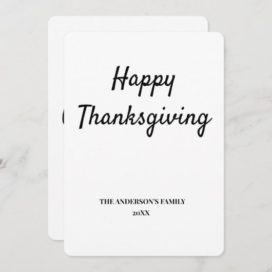 simple minimum ajouter votre carte d'action de grâ (Devant / Derrière)