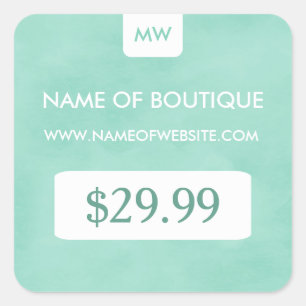 Simple Mint Chic Boutique Monogram Prijs Labels