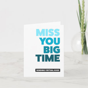 Simple Miss You Big Time Gevouwen Leeg Notitiekaartje