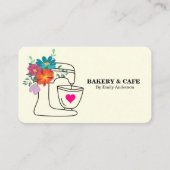 Simple Mixer Floral Cake Bakery Visitekaartje (Voorkant)