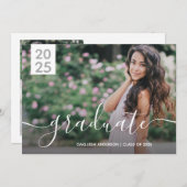 Simple Modern 2 Photo Afstuderen Aankondiging (Voorkant / Achterkant)