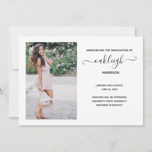 Simple Modern 2 Photo Afstuderen Aankondiging (Achterkant)