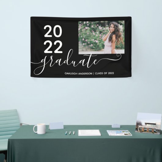 Simple Modern 2 Photo Afstuderen Spandoek (Beurs)