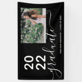 Simple Modern 2 Photo Afstuderen Spandoek (Verticaal)