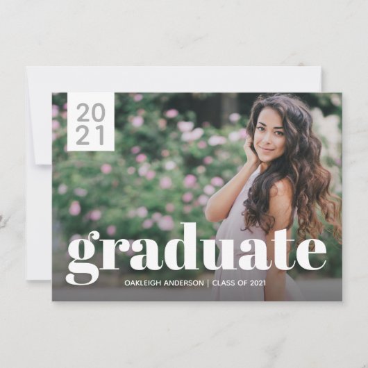 Simple Modern 2 Photo Faire-part de graduation (Devant)