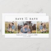 Simple Modern 3 Photo Wedding Save the Date (Devant / Derrière)