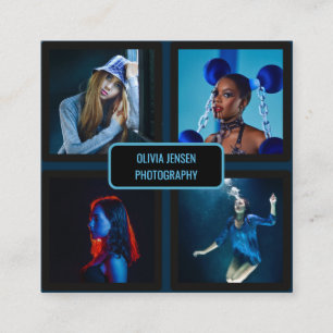 Simple Modern 4-Photo Professional-fotograaf Vierkante Visitekaartje
