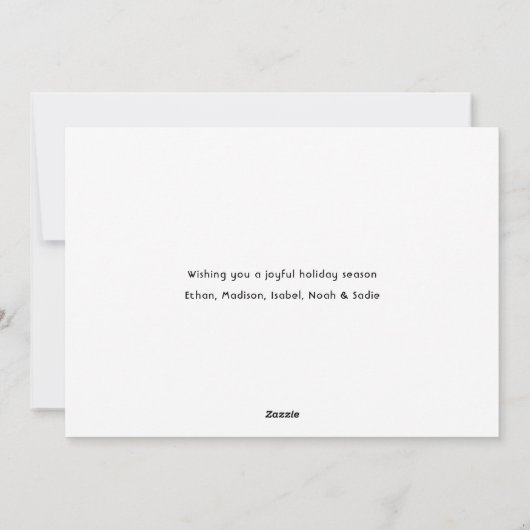 Simple Modern 6 Photo Collage Black and White Feestdagenkaart (Achterkant)