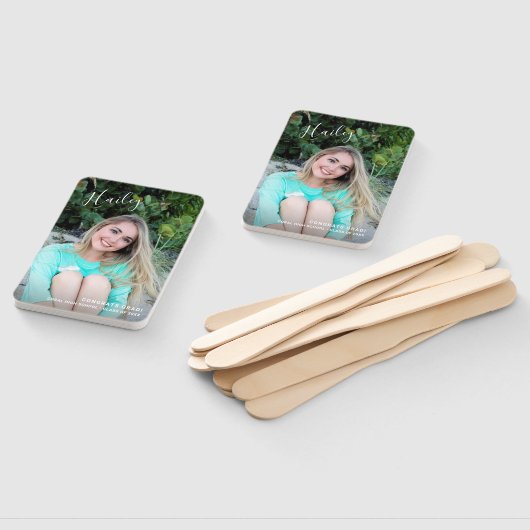 Simple Modern Afstuderen Photo Afstuderen Handwaaier (Niet-gemonteerd)