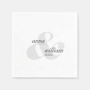 Simple Modern Ampersand Wedding Paper Napkin Servet