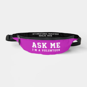 Simple Modern Ask Me Pink White Volunteer Help