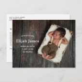 Simple Modern Birth Announcement Briefkaart (Voorkant / Achterkant)