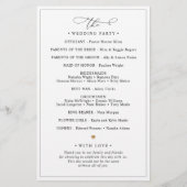 Simple Modern Black and White Wedding Program (Achterkant)