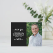 Simple Modern Black Photo Funeral Bedankkaart (Staand voorkant)