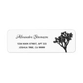 Simple Modern Black & White Joshua Tree Boho Etiket (Voorkant)