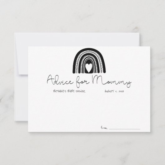 Simple Modern Black White Rainbow-advies voor moed Notitiekaartje (Voorkant)