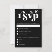 Simple Modern Black & White RSVP Card (Devant)