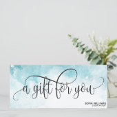 Simple Modern Blue waterverf sky Gift Kaart (Staand voorkant)