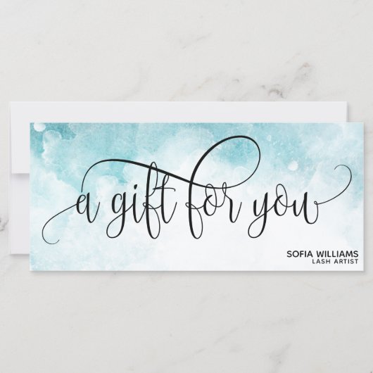 Simple Modern Blue waterverf sky Gift Kaart (Voorkant)