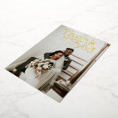 Simple Modern Boho | Foto bruiloft Hartelijk dank Folie Uitnodiging (Gedraaid)