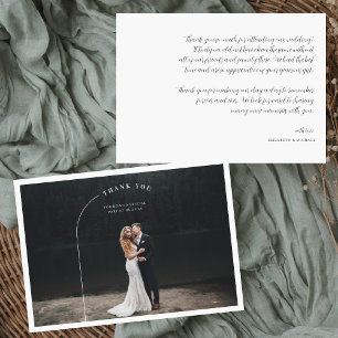 Simple Modern Boho Foto Huwelijk Bedankt