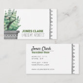 Simple Modern Boho Greenery Succulents Botanical Visitekaartje (Voorkant / Achterkant)