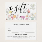 Simple & Modern Business Gift Certificate (Devant & derrière)